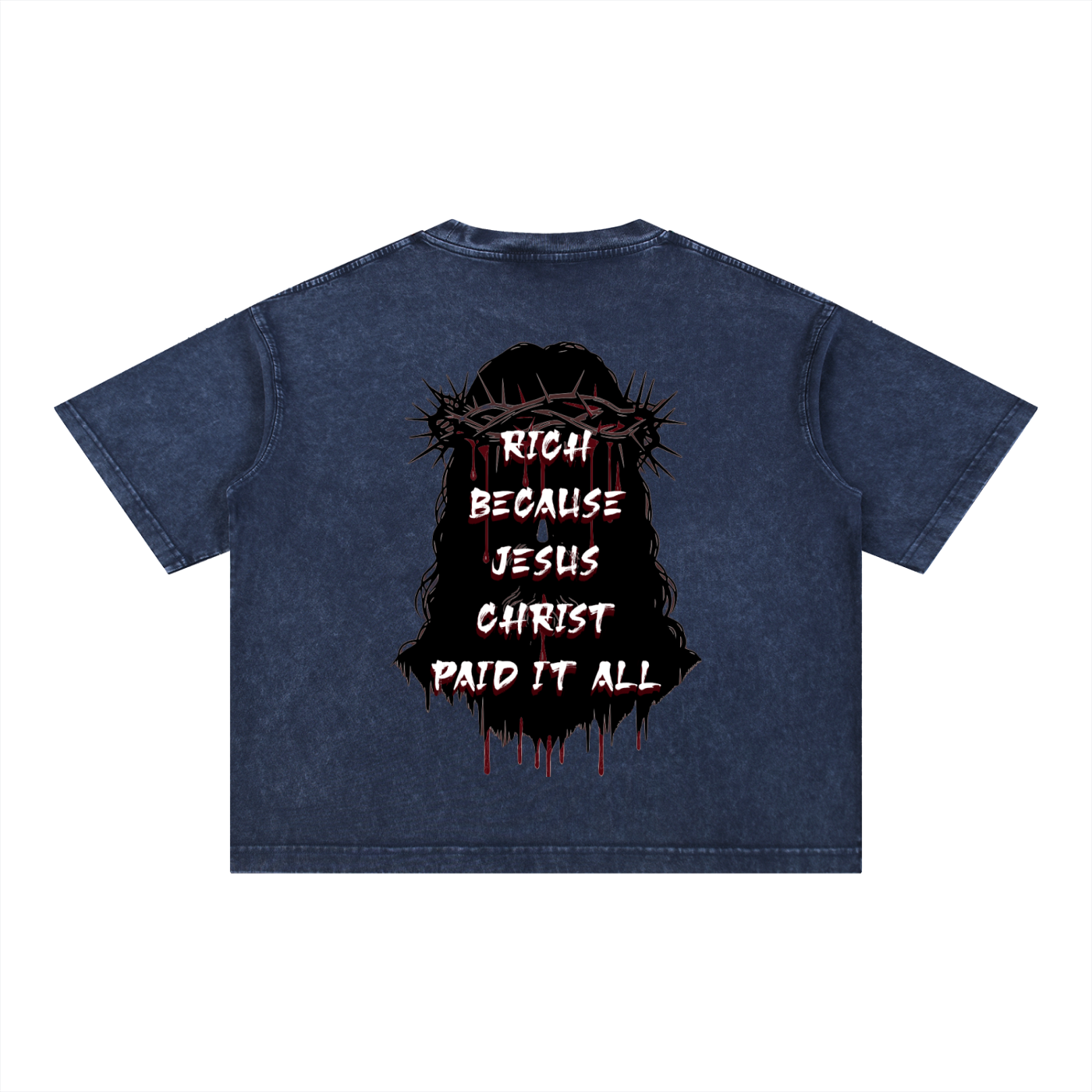 (Graphic) Mineral Wash Boxy Cropped Cotton T-Shirt