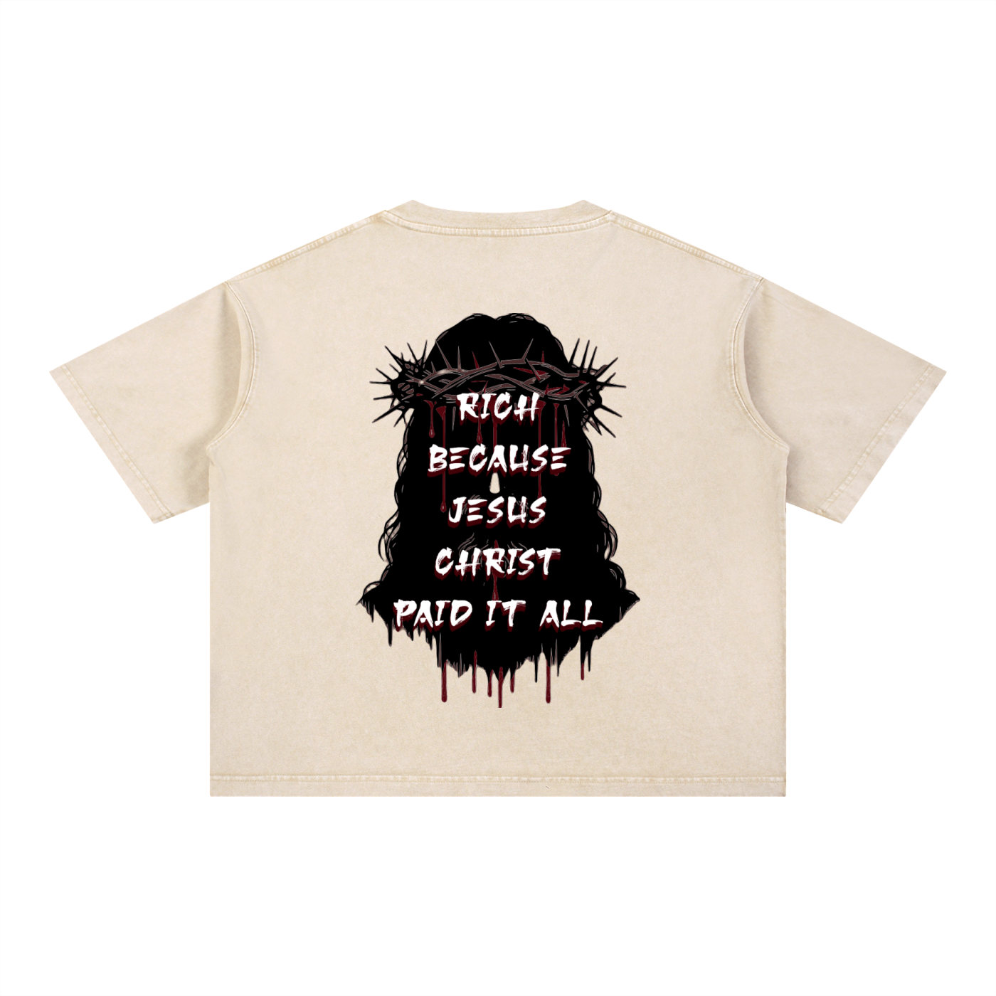 (Graphic) Mineral Wash Boxy Cropped Cotton T-Shirt