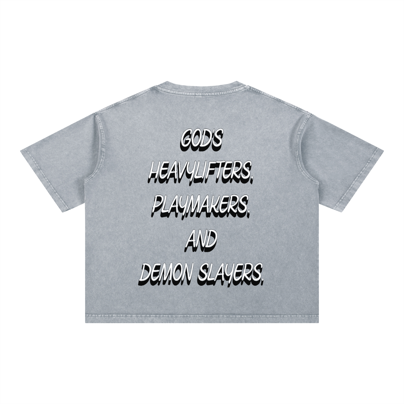 (Graphic) Mineral Wash Boxy Cropped Cotton T-Shirt