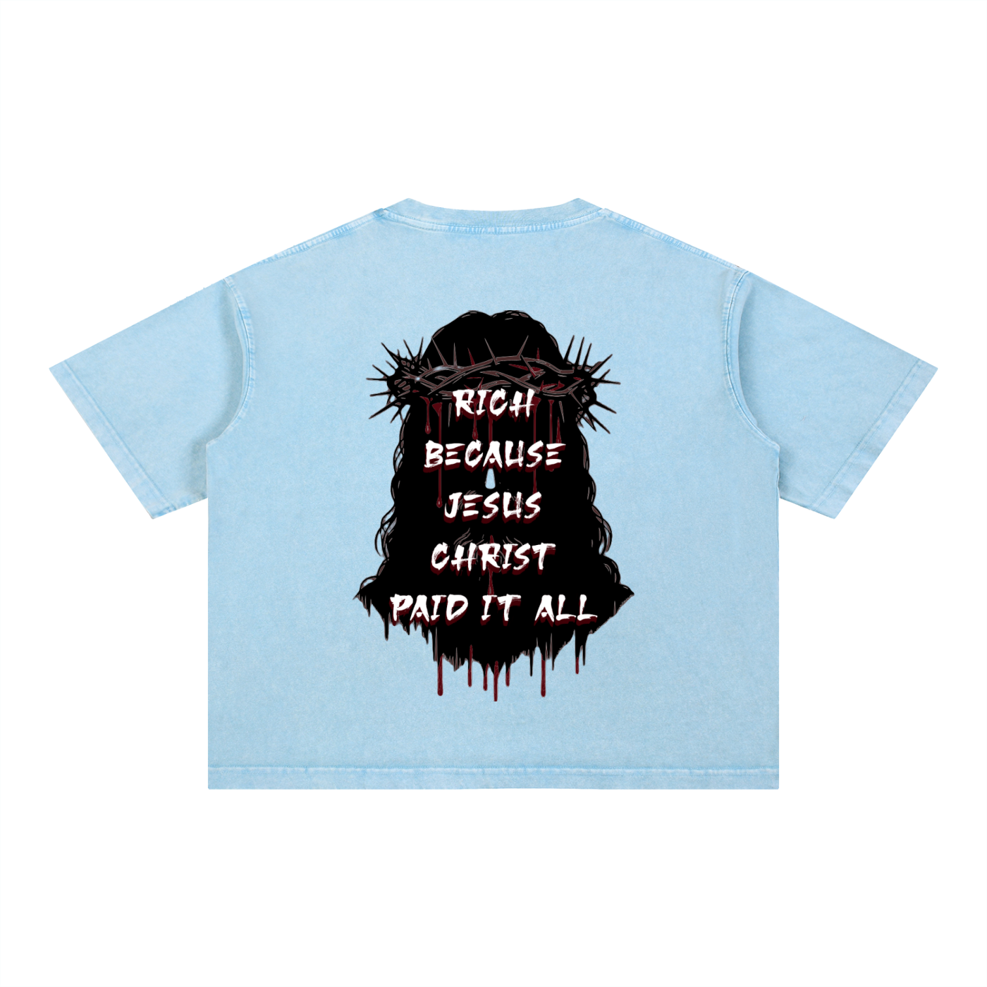 (Graphic) Mineral Wash Boxy Cropped Cotton T-Shirt