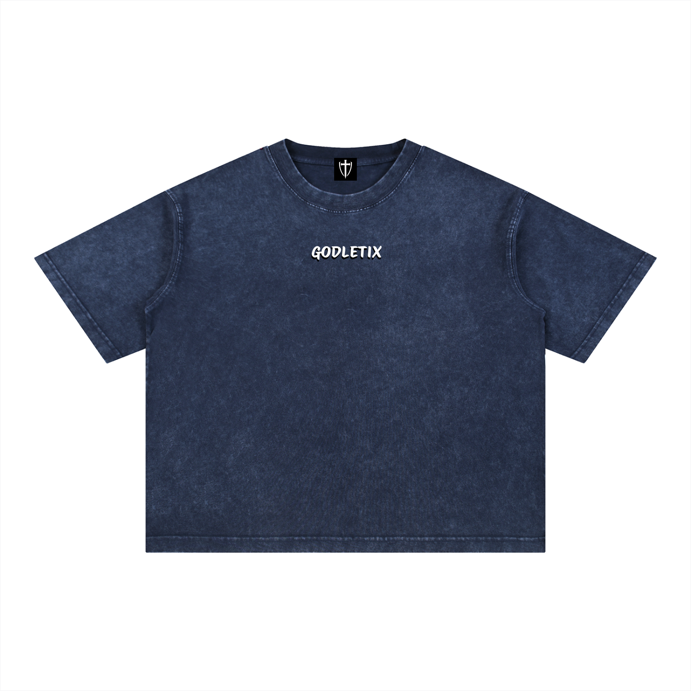Mineral Wash Boxy Cropped Cotton T-Shirt