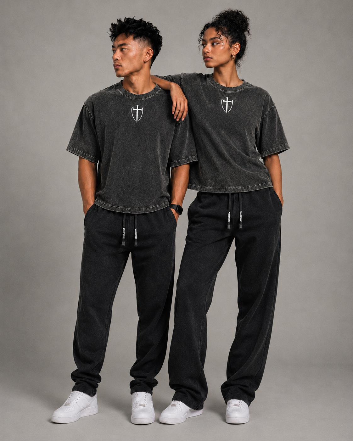 Mineral Wash Boxy Cropped Cotton T-Shirt