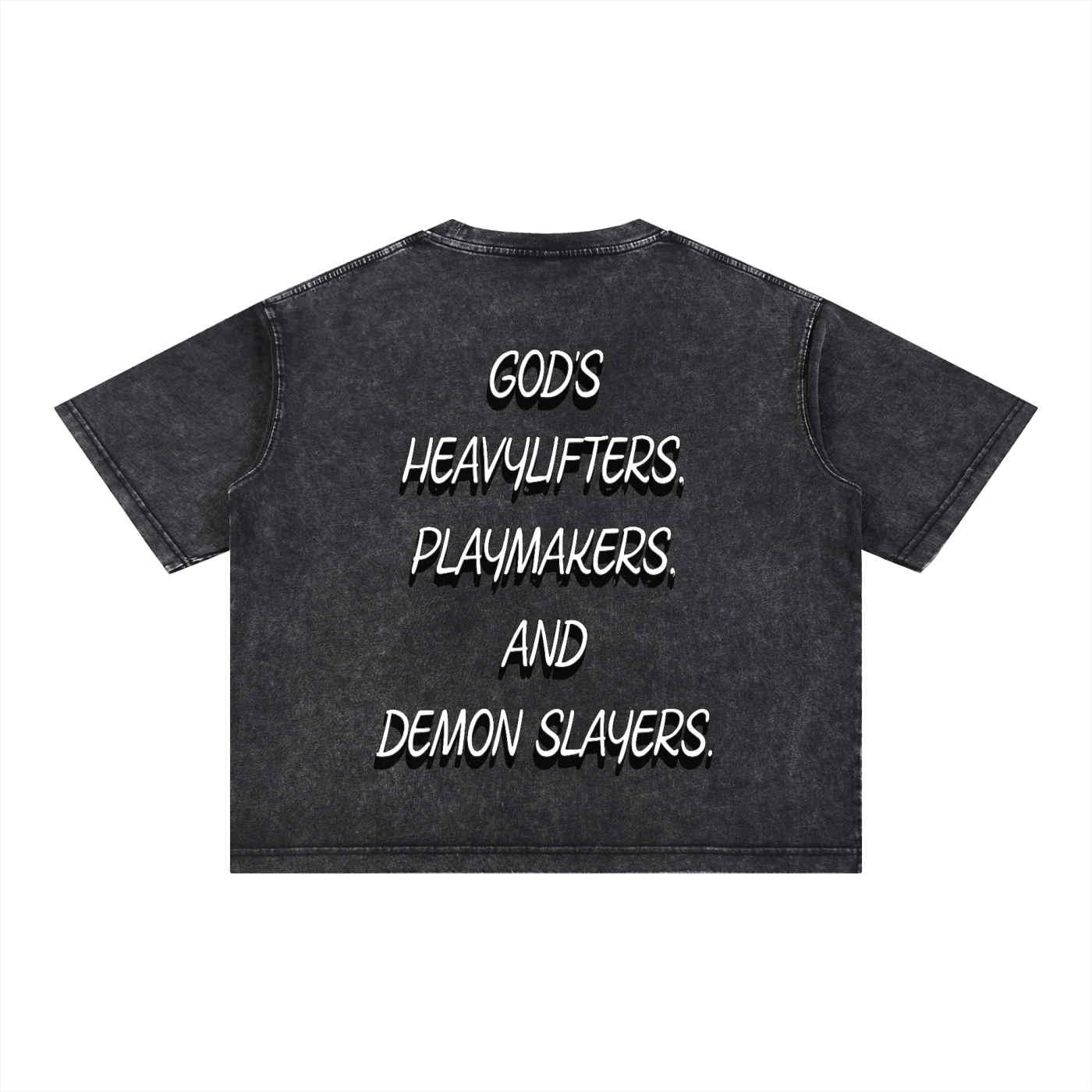 (Graphic) Mineral Wash Boxy Cropped Cotton T-Shirt