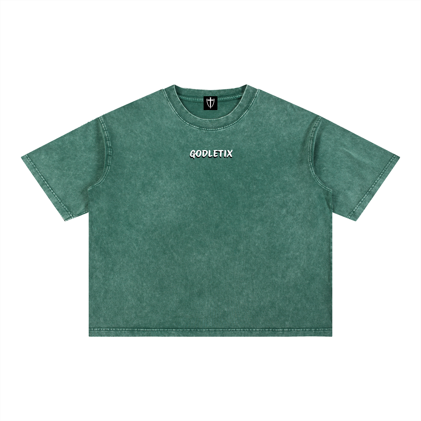 Mineral Wash Boxy Cropped Cotton T-Shirt