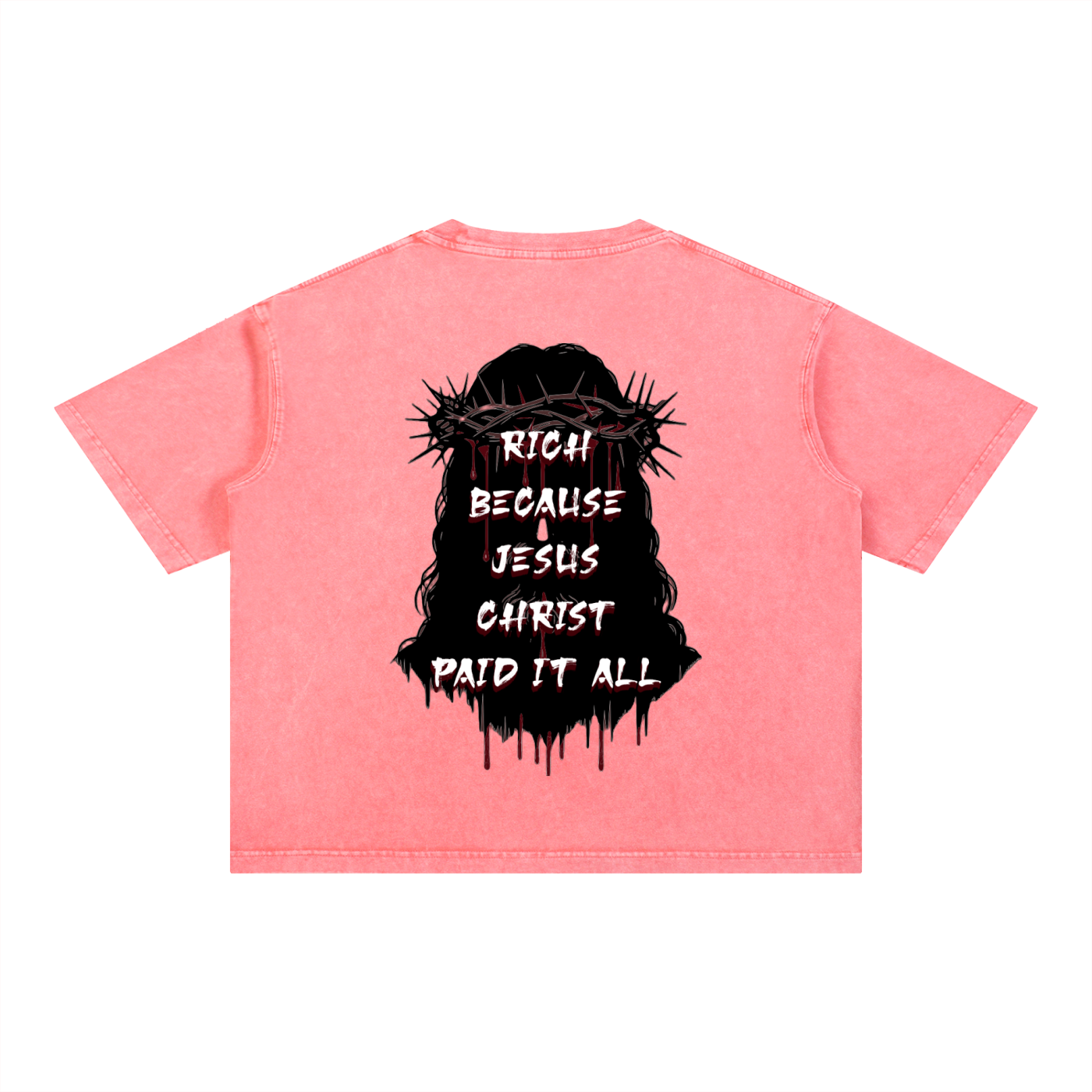 (Graphic) Mineral Wash Boxy Cropped Cotton T-Shirt