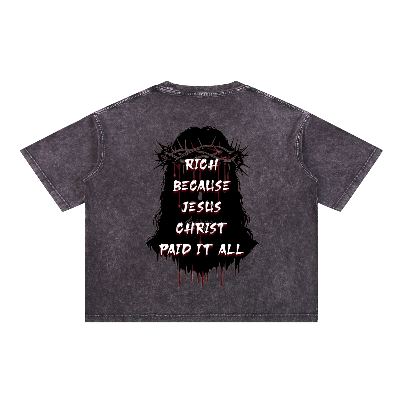 (Graphic) Mineral Wash Boxy Cropped Cotton T-Shirt