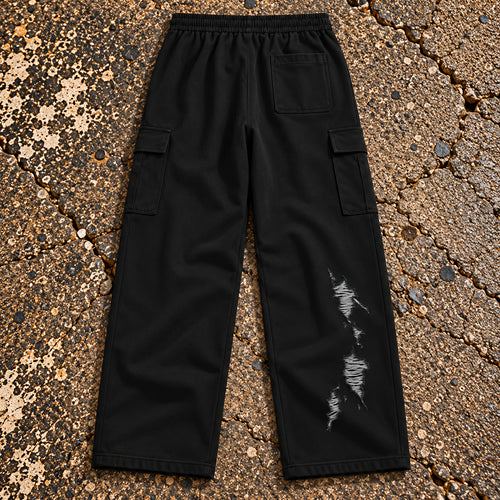 Drawstring Waist Straight-Leg Cargo Pants
