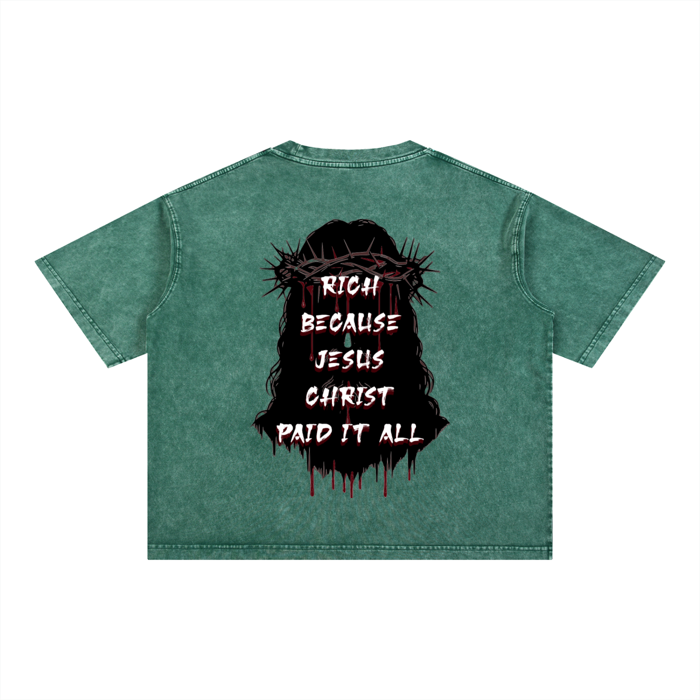 (Graphic) Mineral Wash Boxy Cropped Cotton T-Shirt