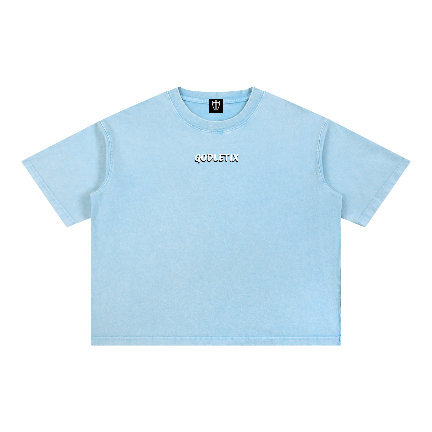 Mineral Wash Boxy Cropped Cotton T-Shirt