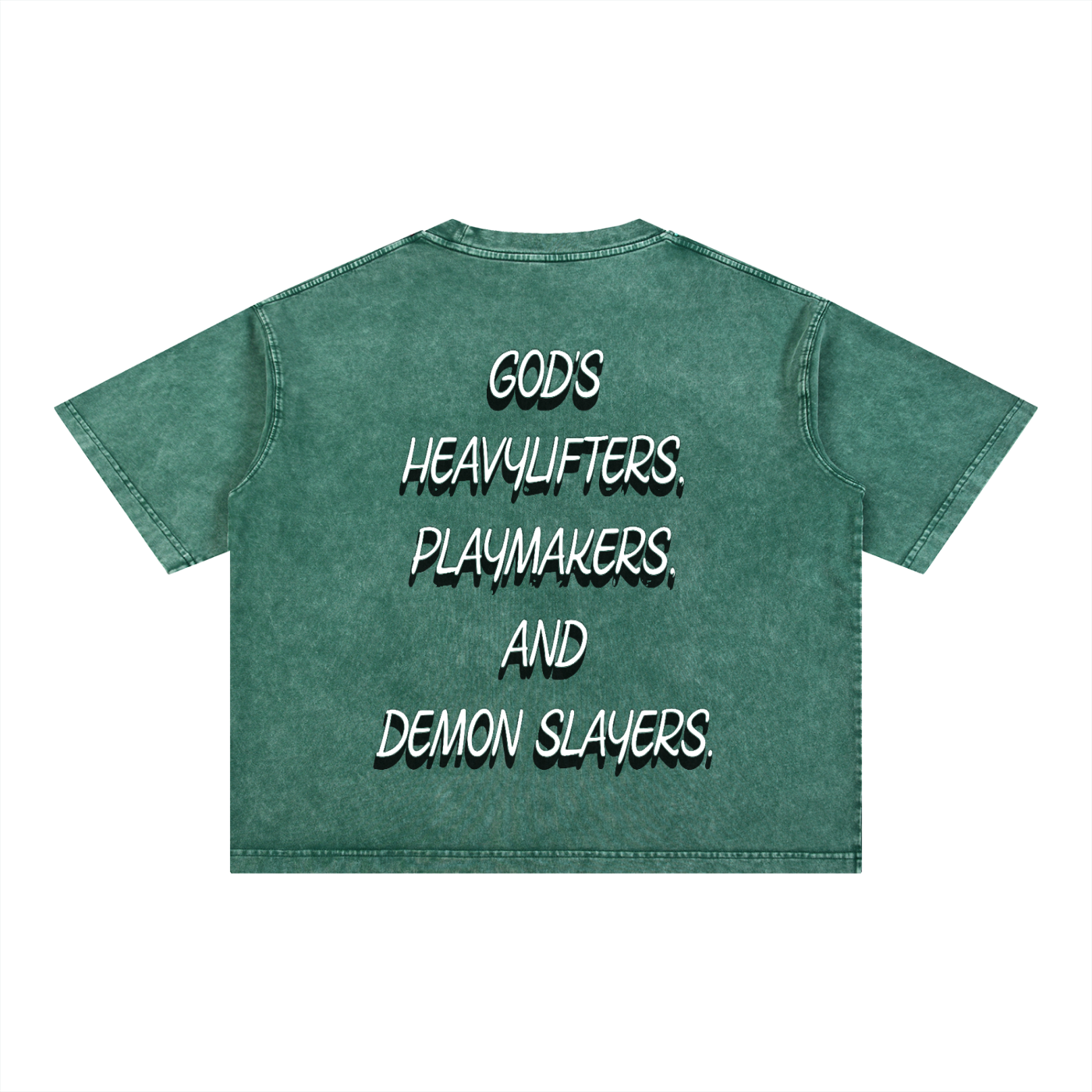 (Graphic) Mineral Wash Boxy Cropped Cotton T-Shirt