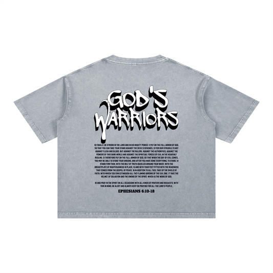 (Graphic) Mineral Wash Boxy Cropped Cotton T-Shirt