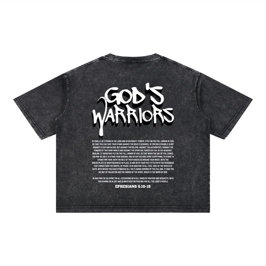 (Graphic) Mineral Wash Boxy Cropped Cotton T-Shirt